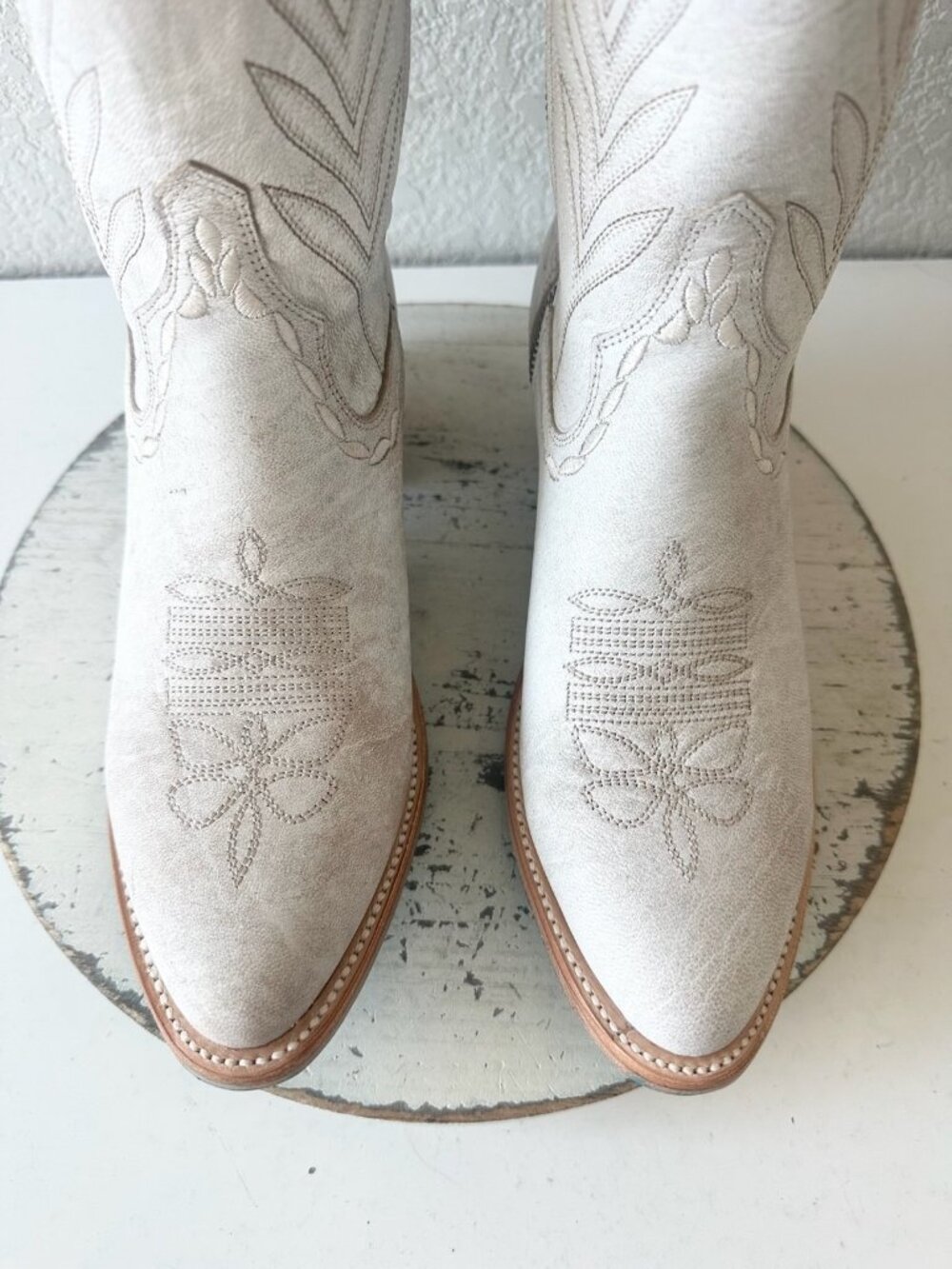 Lane SWEET MEMORIES Knee High Womens White Cowboy Boots Cowgirl Western Tall 8.5 - Picture 6 of 10